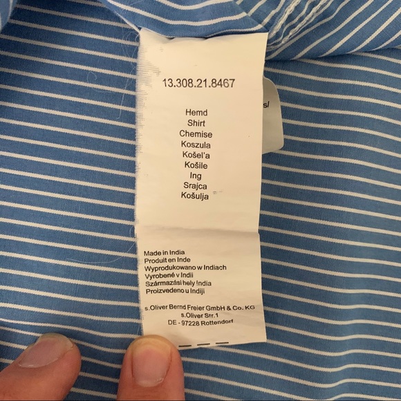 S Oliver Embroidered Long Sleeve Button Down Shirt - Picture 14 of 16